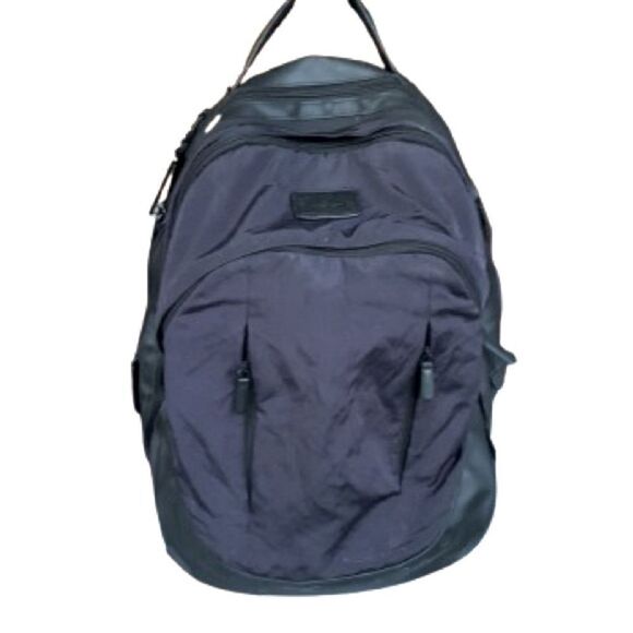 Tumi Virtue Courage Laptop Computer Backpack Navy/Black Leather Trim – Used - Picture 1 of 14